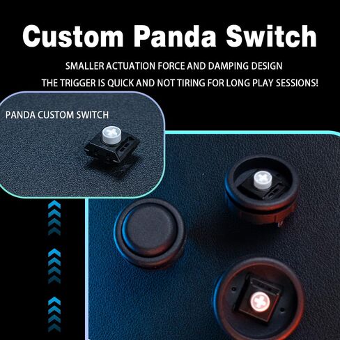 TIKITAKA FTG Arcade Push Buttons 8-piece set DIY plug-in replacement parts 30mm/24mm Nylon Panda Switch Arcade Joystick Street Fighter 6 Fighting Game Arcade Game Controller Compatible (Black) in Kuwait