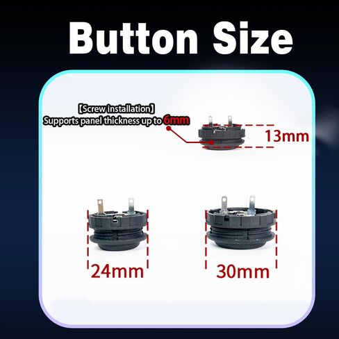 TIKITAKA FTG Arcade Push Buttons 8-piece set DIY plug-in replacement parts 30mm/24mm Nylon Panda Switch Arcade Joystick Street Fighter 6 Fighting Game Arcade Game Controller Compatible (Black) in Kuwait
