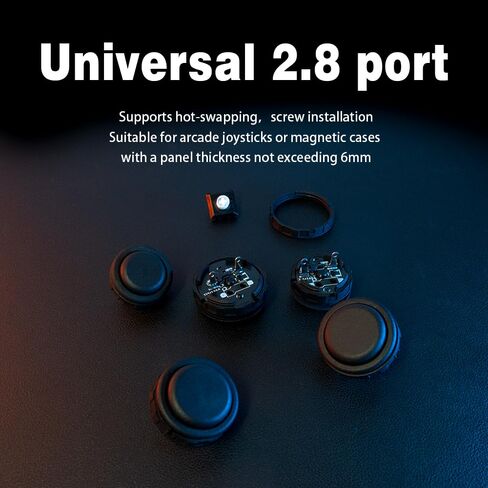 TIKITAKA FTG Arcade Push Buttons 8-piece set DIY plug-in replacement parts 30mm/24mm Nylon Panda Switch Arcade Joystick Street Fighter 6 Fighting Game Arcade Game Controller Compatible (Black) in Kuwait