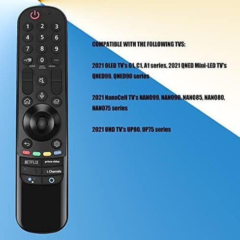 Magic Voice Remote Control for LG AN-MR21GC AN-MR21GA QNED-Series G1, C1, A1-Series OLED NanoCell Series LED Ultra HD TV Smart TV with Magic&Voice Function in Kuwait