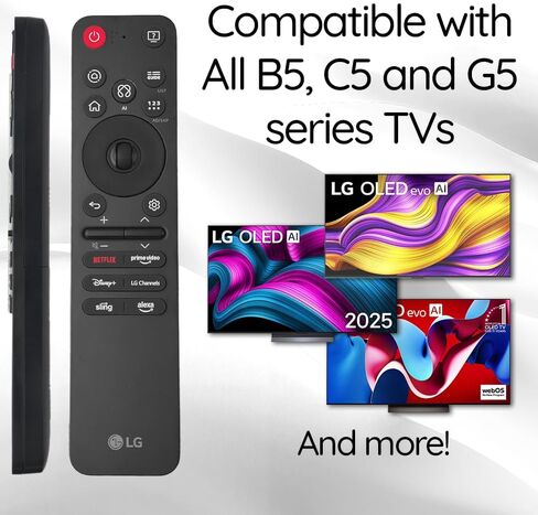 OEM Original MR25GA Magic Remote for 2025 LG OLED Smart TVs – C5, B5, G5, M5 Series – Voice Control, Pointer, Alexa Shortcut, Accessibility & AI Features in Kuwait
