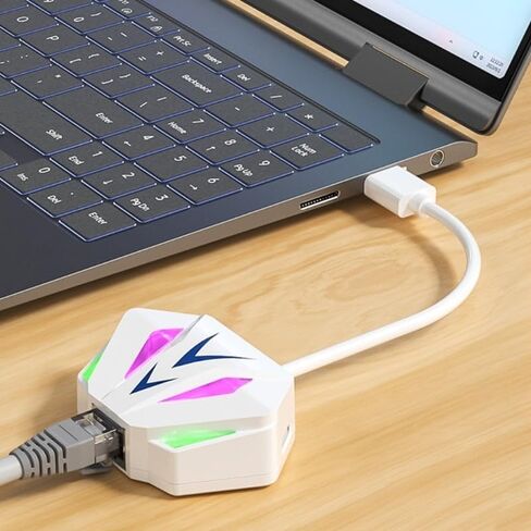 USB-C to RJ45 Gigabit Ethernet Adapter - High-Speed 1000Mbps Network Interface - White_Type C in Kuwait