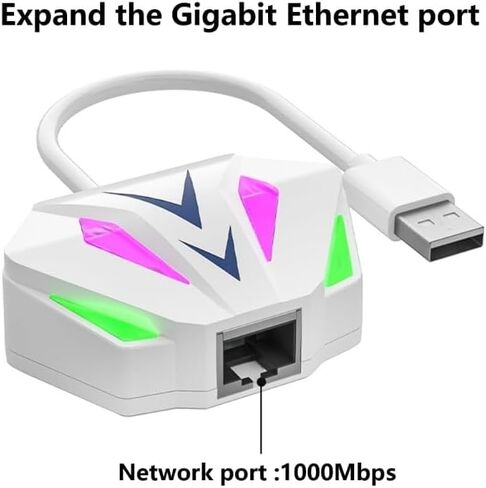 USB-C to RJ45 Gigabit Ethernet Adapter - High-Speed 1000Mbps Network Interface - White_Type C in Kuwait
