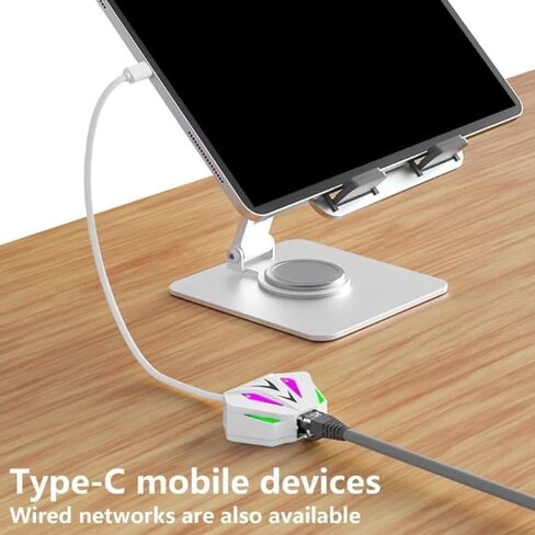 USB-C to RJ45 Gigabit Ethernet Adapter - High-Speed 1000Mbps Network Interface - White_Type C in Kuwait