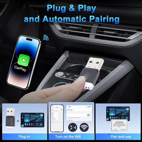 محول Yunseity اللاسلكي، يحول الدعم السلكي إلى اللاسلكي لنظام iOS 10.0 و10، مع 5.8G WiFi وBluetooth 5.0 لاتصال مستقر in Kuwait