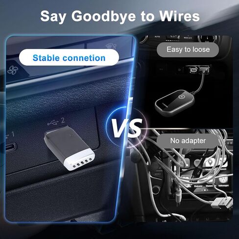 محول Yunseity اللاسلكي، يحول الدعم السلكي إلى اللاسلكي لنظام iOS 10.0 و10، مع 5.8G WiFi وBluetooth 5.0 لاتصال مستقر in Kuwait