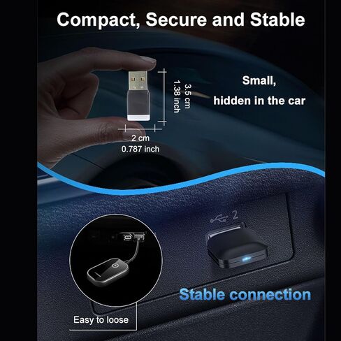 محول Yunseity اللاسلكي، يحول الدعم السلكي إلى اللاسلكي لنظام iOS 10.0 و10، مع 5.8G WiFi وBluetooth 5.0 لاتصال مستقر in Kuwait