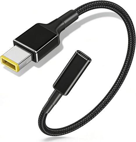 كابل محول USB C إلى طرف نحيف، 100 وات 5A نوع C أنثى PD مدخل إلى كابل شحن الطاقة المستطيل ذو الطرف النحيف لأجهزة الكمبيوتر المحمولة Lenovo ThinkPad in Kuwait