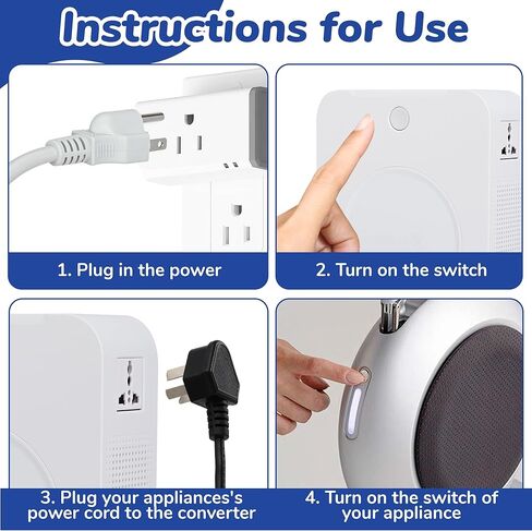 2000W Step Up Voltage Converter 110v to 220v, Heavy Duty Voltage Transformer with 2 Output Sockets, Work with Asia Europe Appliances Used in US (White) in Kuwait