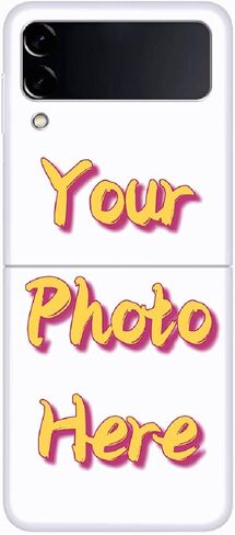 Unique-Custom-Gift Personalized Photo Slim Clear Case Compatible with Samsung Galaxy Z Flip 3 4 5G, Customize Picture Premium Thin Transparent Hard PC Phone Cover for Fold 2 in Saudi Arabia