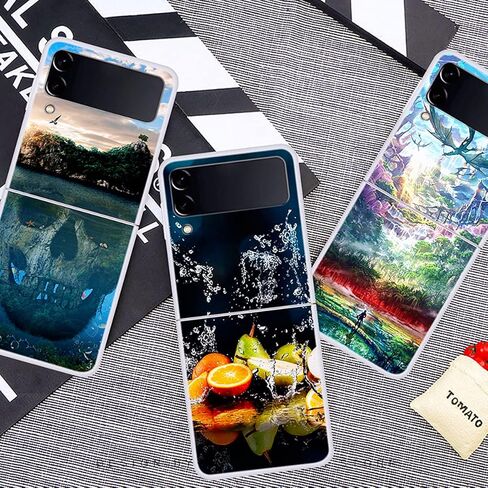 Unique-Custom-Gift Personalized Photo Slim Clear Case Compatible with Samsung Galaxy Z Flip 3 4 5G, Customize Picture Premium Thin Transparent Hard PC Phone Cover for Fold 2 in Saudi Arabia
