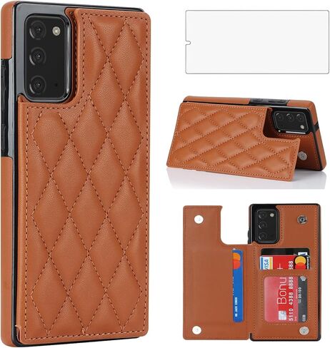 Asuwish Phone Case for Samsung Galaxy Note 20 5G Wallet Cover with Tempered Glass Screen Protector and Leather RFID Card Holder Stand Cell Accessories Note20 Notes 20s Twenty Not S20 Women Men Black in Kuwait