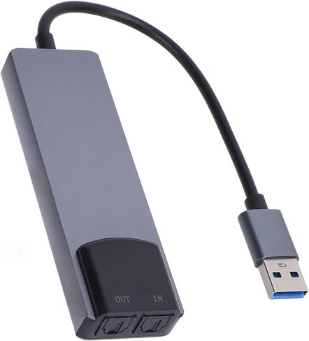 محول بطاقة صوت USB خارجي مع مخرج إدخال بصري، واجهة صوتية مع 5.1 7.1 قناة لتقليل الضوضاء، التوصيل والتشغيل للكمبيوتر الشخصي والكمبيوتر المحمول (سبائك الألومنيوم) in Kuwait