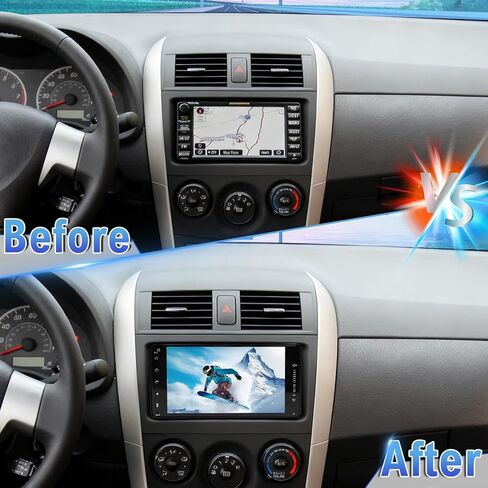 راديو ترقية ستيريو للسيارة Android 14 Double Din لسيارة Toyota Corolla 2009-2013، 2G+32G 7 بوصة شاشة لمس لاسلكية Carplay Android Auto GPS WiFi Bluetooth RDS DSP SWC Mirrorlink Mic كاميرا احتياطية in Kuwait