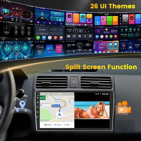 [4 Core 64G] ستيريو سيارة Android 15 لسوزوكي سويفت 2005-2010، Hikity 10.1 بوصة شاشة لمس سويفت راديو السيارة اللاسلكي Carplay Android Auto Mirror Link GPS Bluetooth 5G WiFi SWC Backup Cam FM/RDS in Kuwait