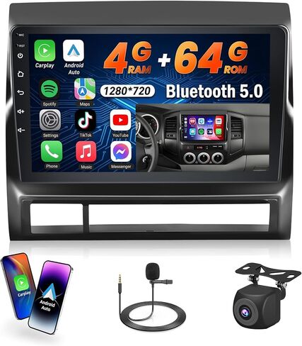 [DSP & 32EQ] 4+64G Android 15 Radio for Toyota Tacoma 2005-2013, 9 inch 1280 * 720 Touch Screen for Tacoma Car Stereo with Wireless Carplay Bluetooth5.0/FM/RDS/GPS/5GHz WiFi + Backup Camera in Saudi Arabia