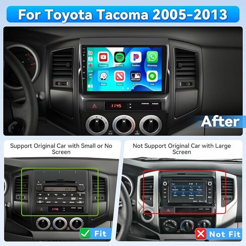 [DSP & 32EQ] 4+64G Android 15 Radio for Toyota Tacoma 2005-2013, 9 inch 1280 * 720 Touch Screen for Tacoma Car Stereo with Wireless Carplay Bluetooth5.0/FM/RDS/GPS/5GHz WiFi + Backup Camera in Saudi Arabia