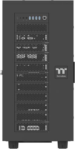 هيكل Thermaltake AX700 Super Tower: يدعم اللوحات الأم XL-ATX، وخمس بطاقات رسومات، وما يصل إلى ثمانية عشر محرك أقراص ثابتة، ولوحتين جانبيتين مثقوبتين، وحماية من الغبار - أسود in Kuwait