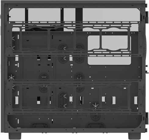 هيكل Thermaltake AX700 Super Tower: يدعم اللوحات الأم XL-ATX، وخمس بطاقات رسومات، وما يصل إلى ثمانية عشر محرك أقراص ثابتة، ولوحتين جانبيتين مثقوبتين، وحماية من الغبار - أسود in Kuwait