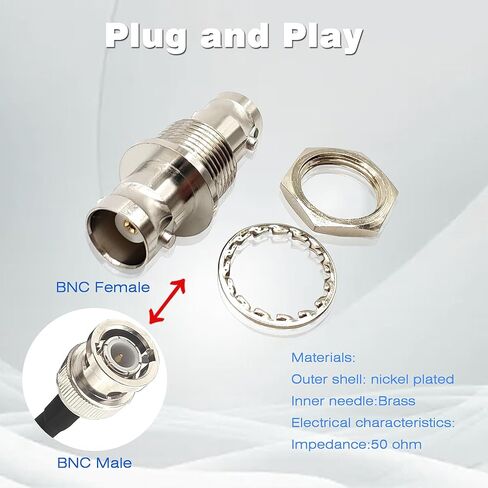 BNC Female to Female Coupler Adapter Pure Copper BNC Barrel Connectors for CCTV Camera 4pcs in Kuwait