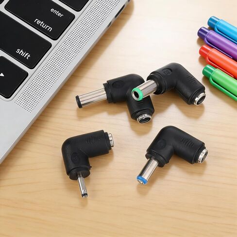 Right Angle Power Jack, 4PCS 90 Degree Right Angle Connector DC 5.5x2.1mm Female to 6.3x3.0/6.0x4.4/3.0x1.1mm, 5.5x2.1mm Female Jack to Male Plug Adapter in Kuwait