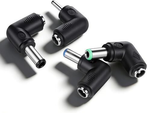 Right Angle Power Jack, 4PCS 90 Degree Right Angle Connector DC 5.5x2.1mm Female to 6.3x3.0/6.0x4.4/3.0x1.1mm, 5.5x2.1mm Female Jack to Male Plug Adapter in Kuwait