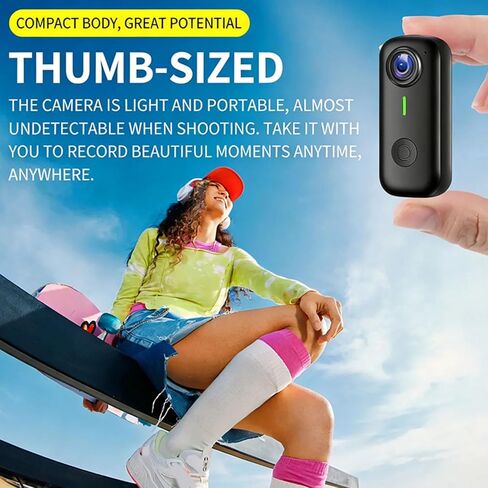 EBTOOLS 1080P Action Camera, Built in WiFi FHD Water Proof Wearable Body Cam with 120 Wide Angle Lens and Magnetic Lanyard, for Work Travel Cycling Pet Walking in Kuwait