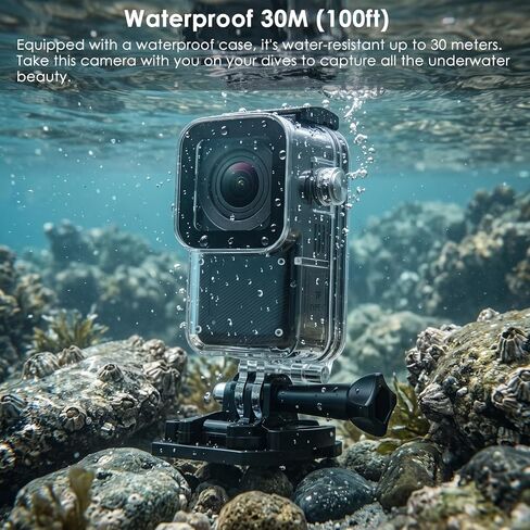 Waterproof Action Camera 5K/30FPS, Tiny EIS Thumb Underwater Camera 100FT with 1.3 Inch Touch Screen, 64GB Card, Accessories Kits, Sports Cam for Vlogging, Diving, Bike, Travel, Hiking in Kuwait
