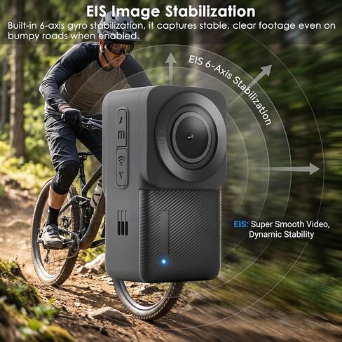 Waterproof Action Camera 5K/30FPS, Tiny EIS Thumb Underwater Camera 100FT with 1.3 Inch Touch Screen, 64GB Card, Accessories Kits, Sports Cam for Vlogging, Diving, Bike, Travel, Hiking in Kuwait