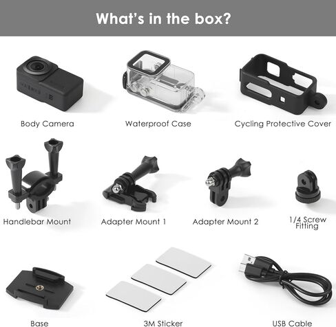 Waterproof Action Camera 5K/30FPS, Tiny EIS Thumb Underwater Camera 100FT with 1.3 Inch Touch Screen, 64GB Card, Accessories Kits, Sports Cam for Vlogging, Diving, Bike, Travel, Hiking in Kuwait