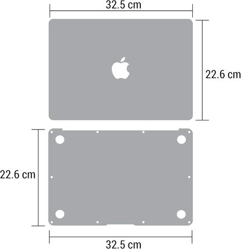 ملصق IBenzER Premium MacBook Body Skin - ملصق حماية كامل لجهاز Apple MacBook Air 13 بوصة A1466 A1369 فضي (10 عبوات) SK-MA13-A-ACD10 in Kuwait