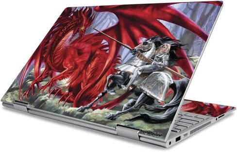 MIGHTY SKINS MightySkins Skin for HP Envy X360 15" (2019) - Red Dragon Knight | Protective, Durable, and Unique Vinyl Decal Wrap Cover | Easy to Apply, Remove, and Change Styles | Made in The USA in Kuwait