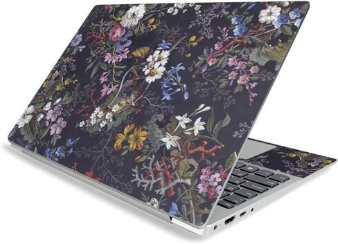 MightySkins Skin for Lenovo Ideapad S340 15" (2019) - Midnight Blossom | Protective, Durable, and Unique Vinyl Decal Wrap Cover | Easy to Apply, Remove, and Change Styles | Made in The USA in Kuwait