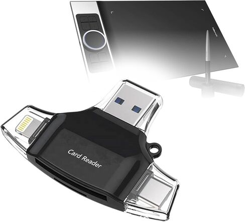 BoxWave Smart Gadget Compatible with XP-Pen Deco M - AllReader SD Card Reader, microSD Card Reader SD Compact USB - Jet Black in Kuwait