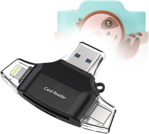 أداة BoxWave الذكية المتوافقة مع Kidamento K Zippy The Sloth - قارئ بطاقات SD AllReader، قارئ بطاقات microSD SD USB مدمج - أسود نفاث in Kuwait