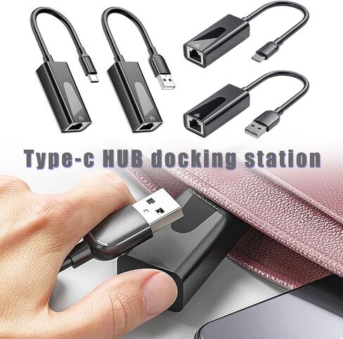 محول USB-C إلى إيثرنت من الألومنيوم الأنيق - واجهة شبكة سلكية بسرعة 100 ميجا بت في الثانية - أ in Kuwait