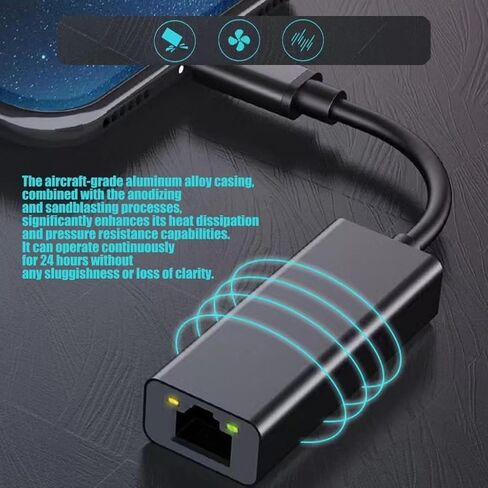 Professional USB-C to Gigabit Ethernet Adapter - 1000Mbps Network Card for High-Speed Internet - C Mouth in Kuwait