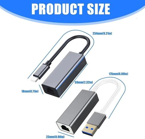 Professional USB-C to Gigabit Ethernet Adapter - 1000Mbps Network Card for High-Speed Internet - C Mouth in Kuwait