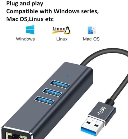 USB-C to Ethernet Adapter - 1000Mbps Gigabit Network Link for Modern Devices - USB in Kuwait