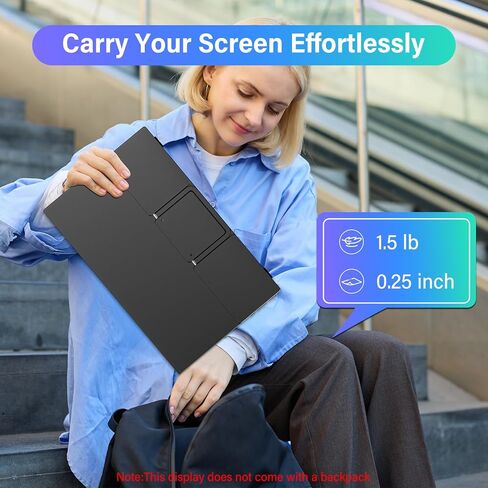 InnoView 15.6'' Portable Monitor for Laptop FHD 1080P USB-C Travel Monitors HDR IPS Portable Laptop Monitor for MacBook PC Xbox PS4/5 Switch in Kuwait