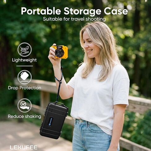 Lekufee Travel Waterproof Hard Case for Kodak PIXPRO WPZ2 Digital Camera, Battery, and other Accessories(Case & Bag Only) in Kuwait