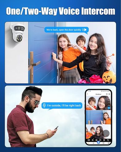 Wireless Security Camera 3 Lens 5G/2.4G WiFi 6MP Triple Lens Camera,2K HD PTZ Dome Cameras with Automatic Cruise, Color Night Version, Motion Detection in Saudi Arabia