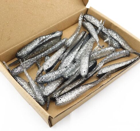 30PCS Artificial Plastic Soft Lures Fishing Tackle Accessories 2.76 Inches Long Trolling Lures for Bass Freshwater and Saltwater in Kuwait