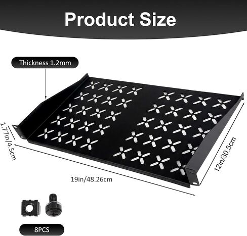 2 Pieces 12" 1U Server Rack and 5 Pack of 2U Blank Panel with Venting,for 19" Server Rack Cabinet in Kuwait
