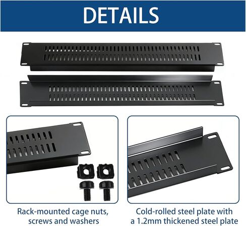 2 Pieces 12" 1U Server Rack and 5 Pack of 2U Blank Panel with Venting,for 19" Server Rack Cabinet in Kuwait