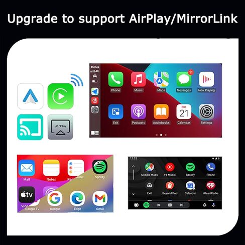 محول CarPlay اللاسلكي 4 في 1، 2026، النسخ المتطابق للشاشة المحدثة، يدعم رابط المرآة/AirPlay لـ Apple CarPlay وAndroid Auto، للسيارات ذات CarPlay السلكية، اتصال تلقائي سريع، التوصيل والتشغيل - برتقالي in Kuwait