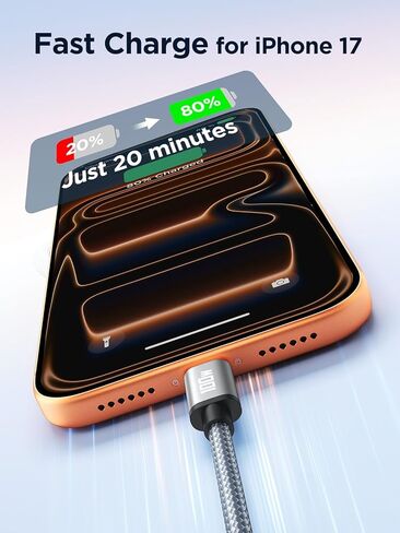 USB C to USB C Cable 100W Long USB C Cable 10FT Fast Charging Cord Type C Charger USBC to USBC Cable for Apple iPhone 17 16 15 Pro Max Plus,iPad Pro,MacBook Pro/Air,Samsung Galaxy S26 Ultra,CarPlay in Kuwait