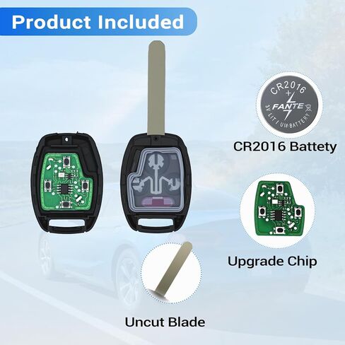 مفتاح فوب يناسب هوندا أكورد 2003 2004 2005 2006 2007 دخول بدون مفتاح التحكم عن بعد OUCG8D-380H-A 313.8 ميجا هرتز ، 2 قطعة in Kuwait