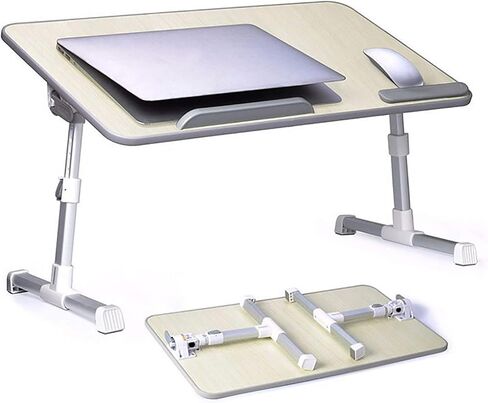 Adjustable Laptop Bed Table - Portable Standing Desk for Reading, Eating, Working On Bed/Sofa - Foldable Laptop Stand for Bed in Kuwait