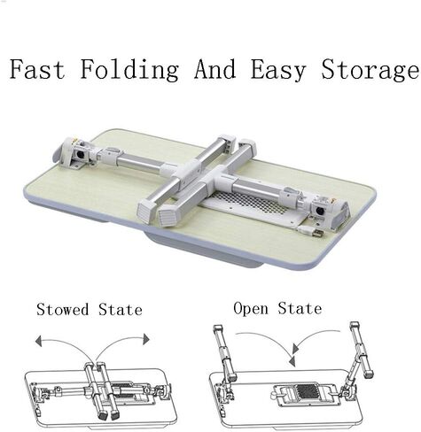 Adjustable Laptop Bed Table - Portable Standing Desk for Reading, Eating, Working On Bed/Sofa - Foldable Laptop Stand for Bed in Kuwait